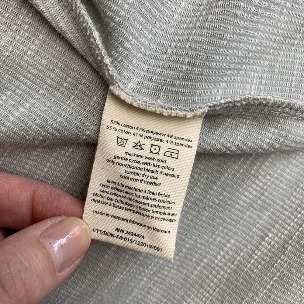 DONNI Open Front Long Cardigan Women's OS Sandy Gray Duster Pockets Fall (0633) - Picture 4 of 7